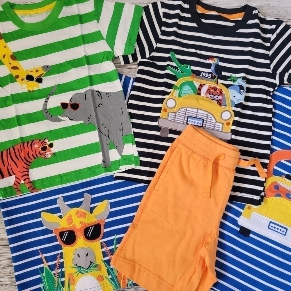 Summer Bundle T-Shirts and Shorts Outfit Organic Cotton Shorts NWT